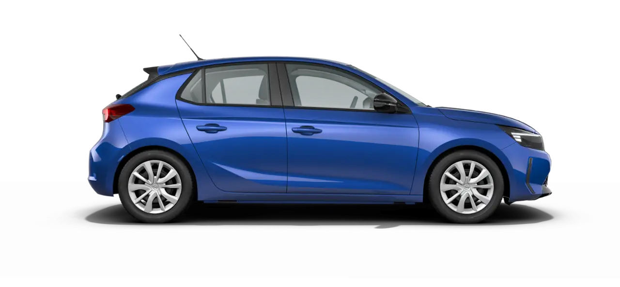 Corsa — 100% elettrica — profilo laterale, Voltaik Blue